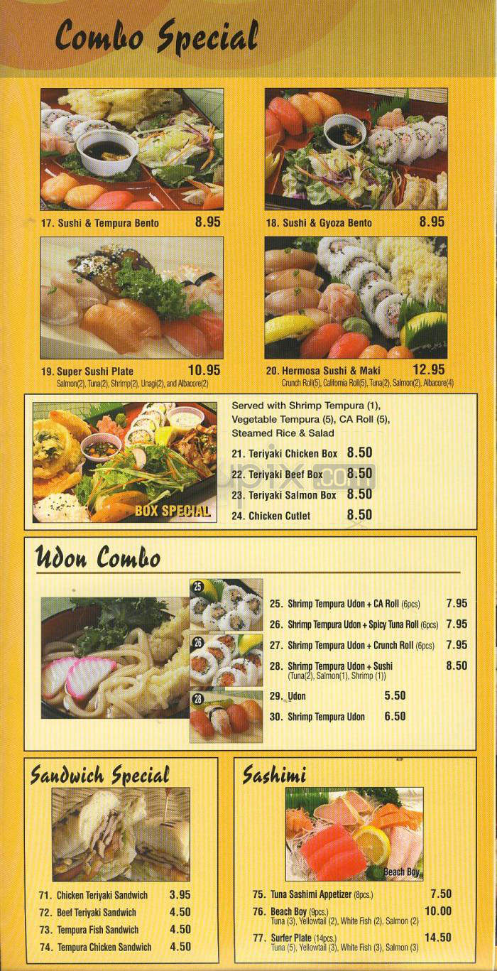 California Sushi & Teriyaki - Hermosa Beach, CA menu_pic