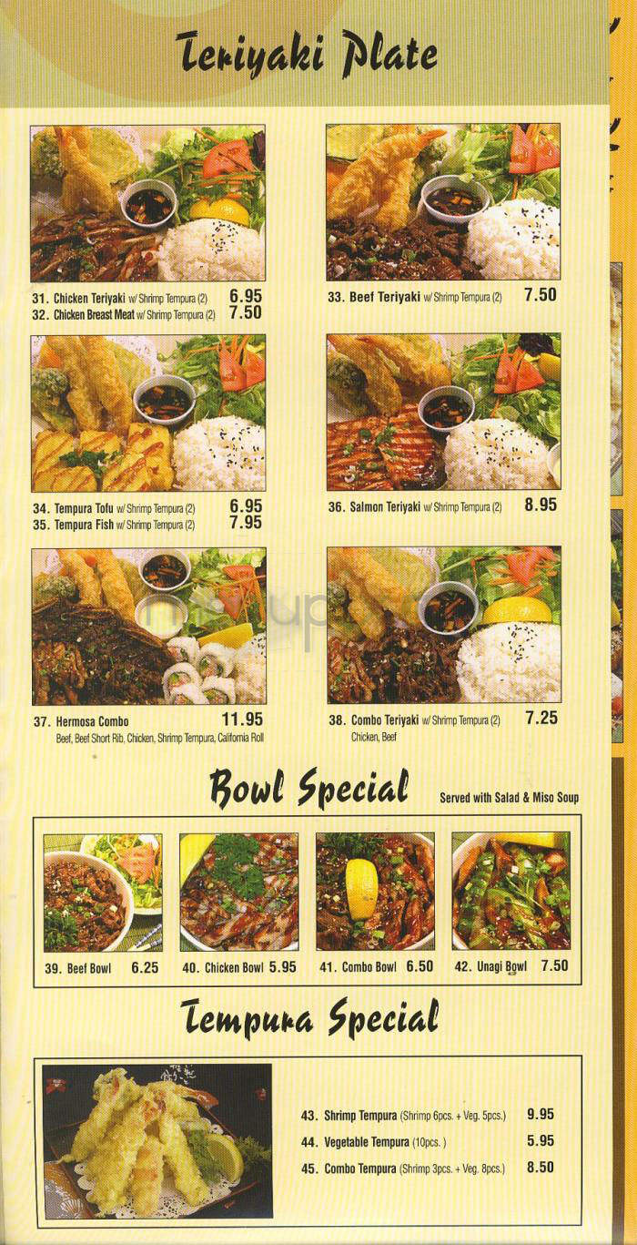 California Sushi & Teriyaki - Hermosa Beach, CA menu_pic