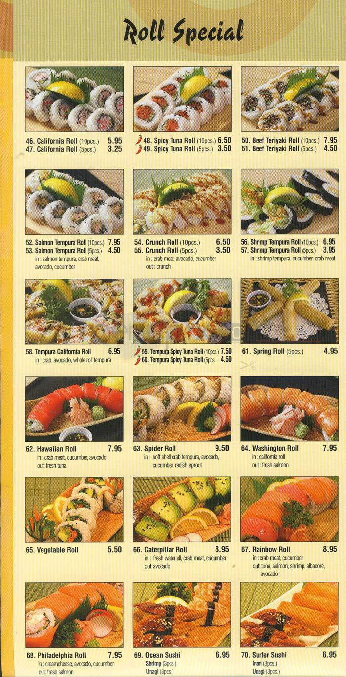California Sushi & Teriyaki - Hermosa Beach, CA menu_pic
