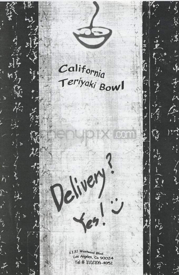 California Teriyaki Bowl - Los Angeles, CA menu_pic
