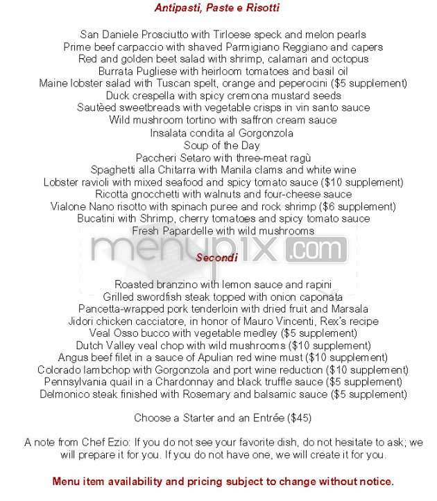 Valentino - Santa Monica, CA menu_pic
