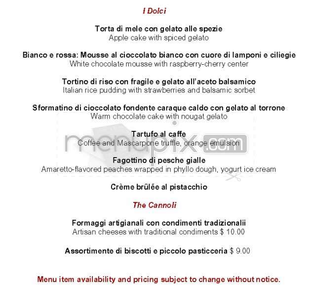 Valentino - Santa Monica, CA menu_pic