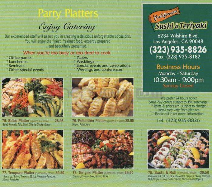 California Sushi & Teriyaki - Los Angeles, CA menu_pic