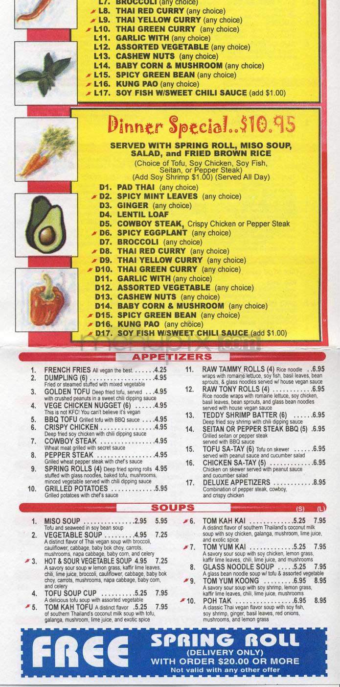 California Vegan - Los Angeles, CA menu_pic