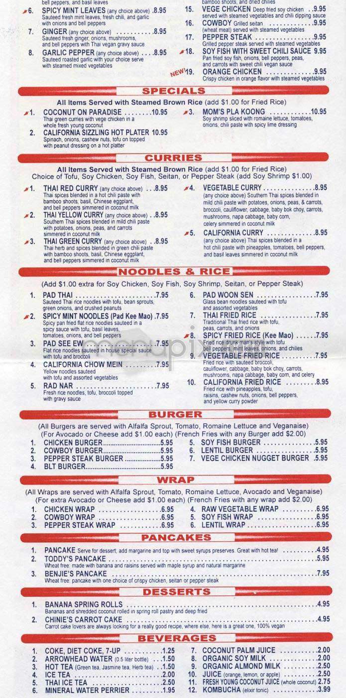 California Vegan - Los Angeles, CA menu_pic