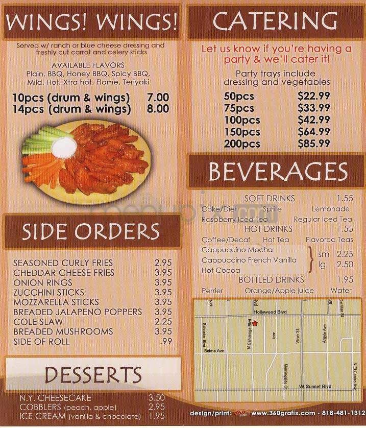 California Wings Cafe - Los Angeles, CA menu_pic