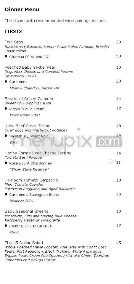 Jaan (Raffles L'Ermitage) - Beverly Hills, CA menu_pic