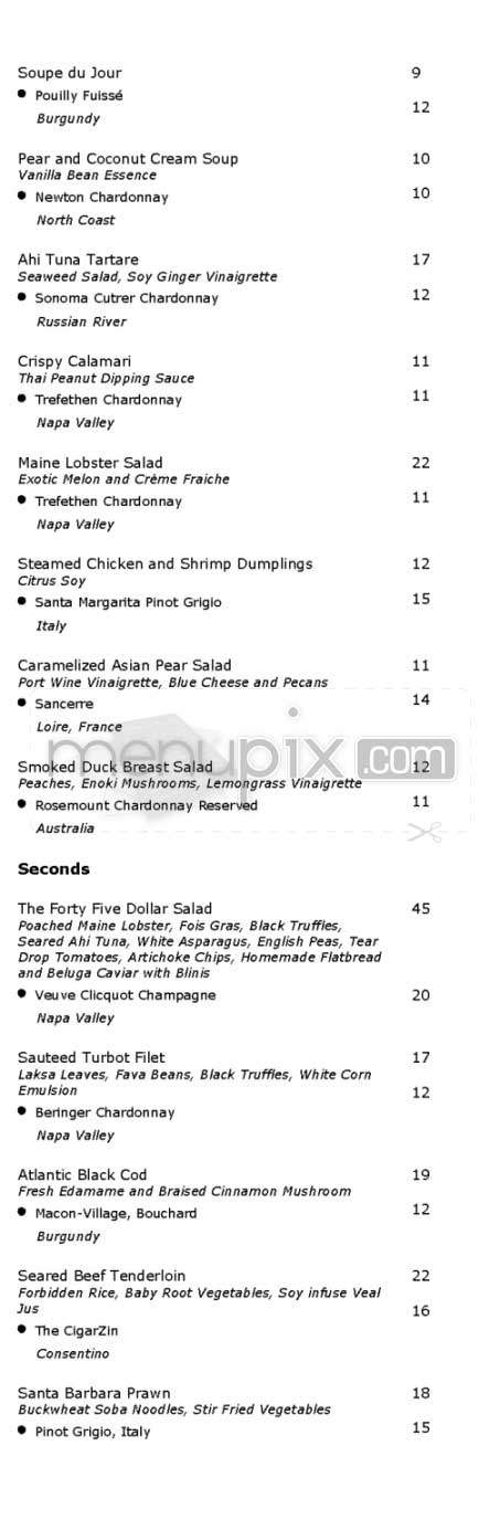 Jaan (Raffles L'Ermitage) - Beverly Hills, CA menu_pic