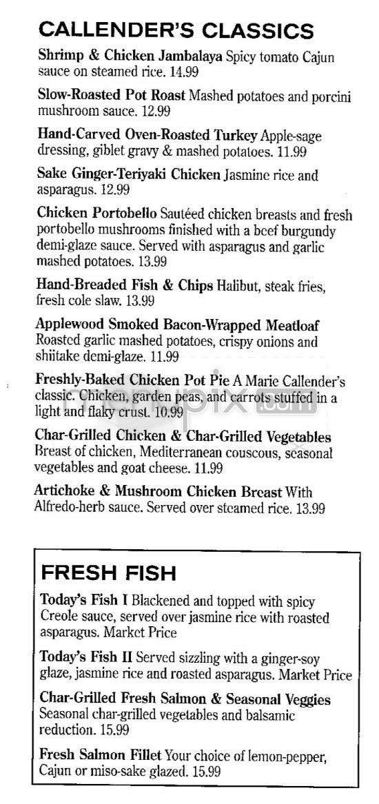 Callender's - Los Angeles, CA menu_pic