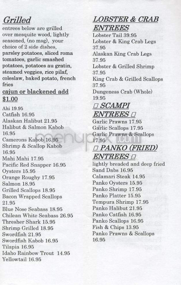 Cameron's Seafood Market - Pasadena, CA menu_pic
