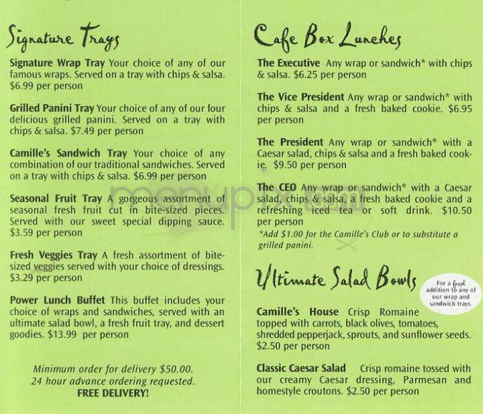 Camille's Sidewalk Cafe - Studio City, CA menu_pic