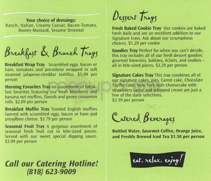 Camille's Sidewalk Cafe - Studio City, CA menu_pic