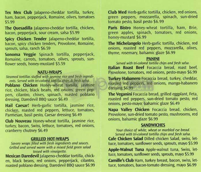 Camille's - Los Angeles, CA menu_pic