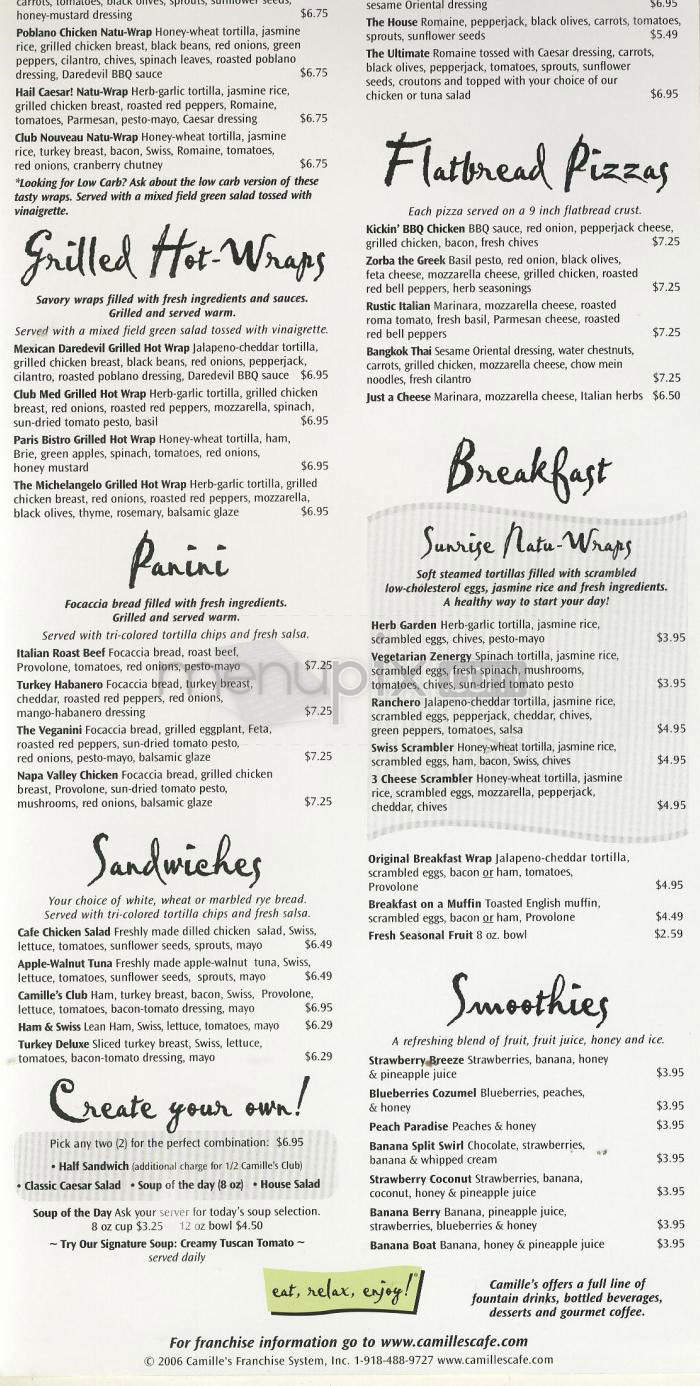 Camille's Sidewalk Cafe - Pasadena, CA menu_pic