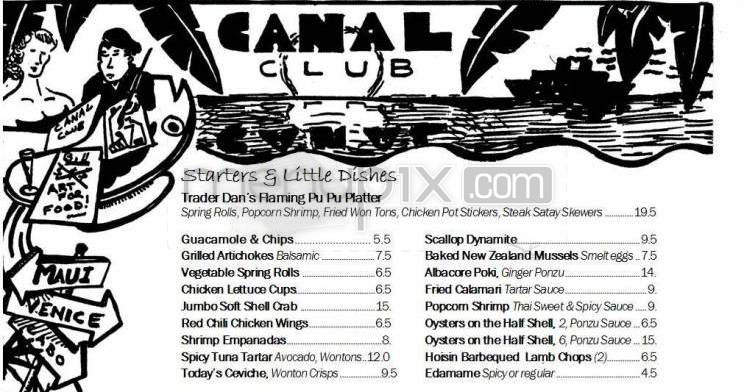 Canal Club - Venice, CA menu_pic