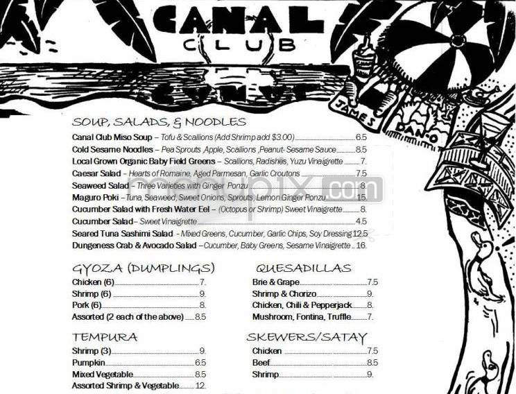 Canal Club - Venice, CA menu_pic