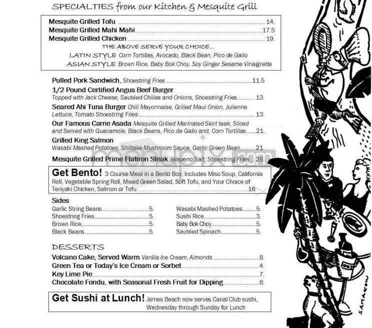 Canal Club - Venice, CA menu_pic