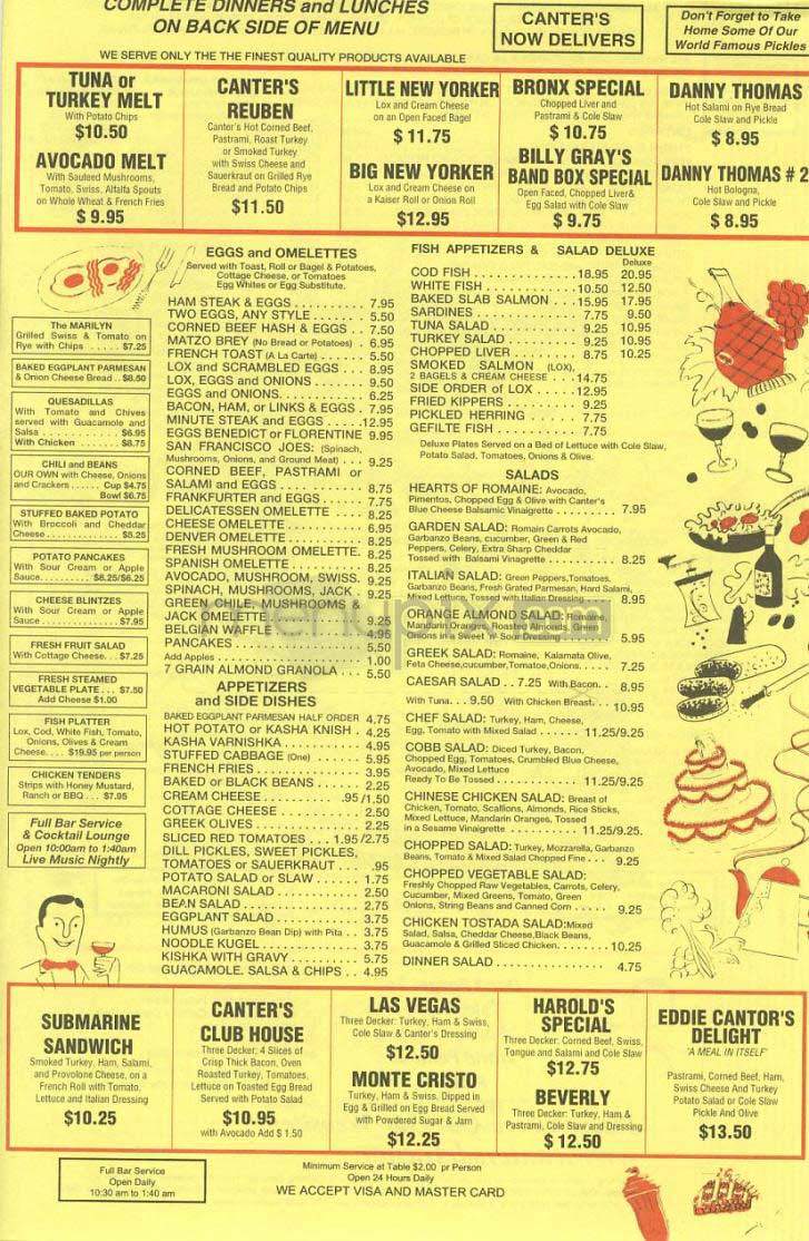 Canter's - Los Angeles, CA menu_pic