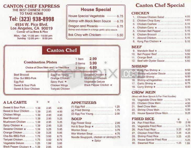 Canton Chef - Los Angeles, CA menu_pic