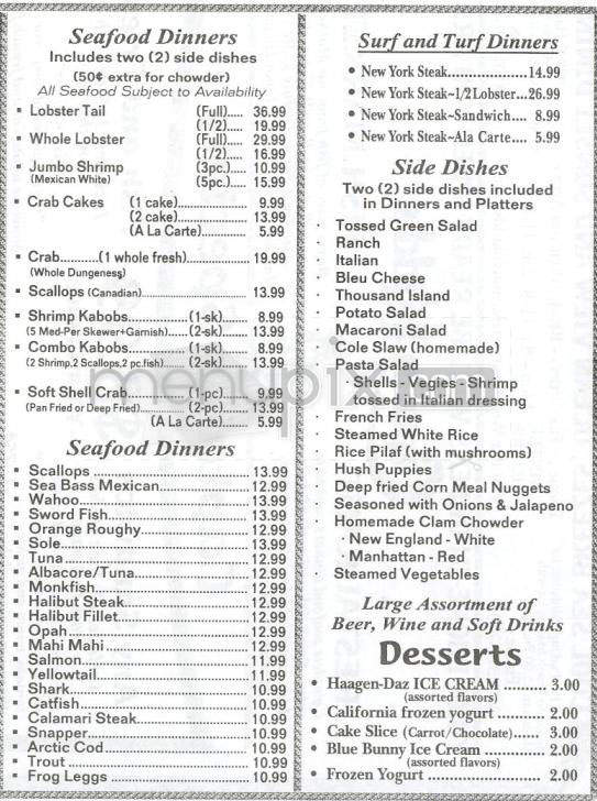 Captain Kidd's - Redondo Beach, CA menu_pic