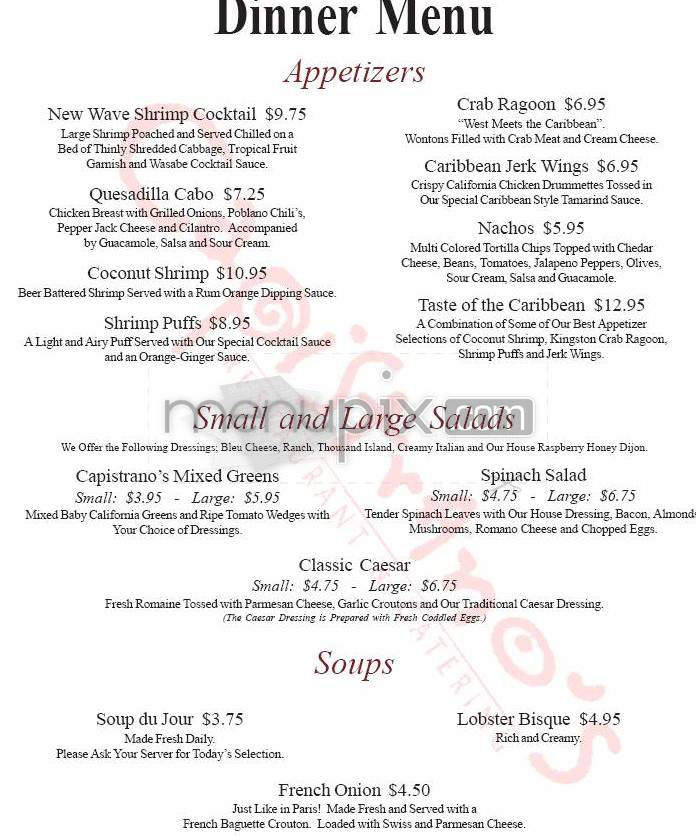 Capistrano's - Arcadia, CA menu_pic