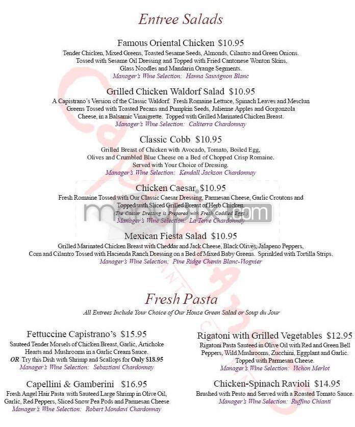 Capistrano's - Arcadia, CA menu_pic