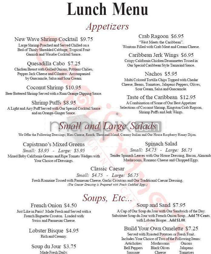 Capistrano's - Arcadia, CA menu_pic