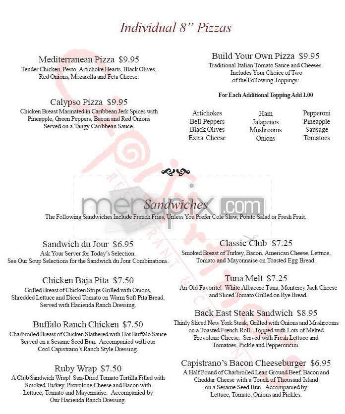 Capistrano's - Arcadia, CA menu_pic