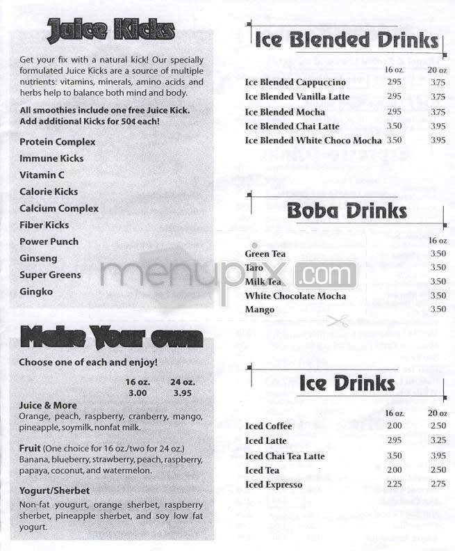 Cappuccino's - Los Angeles, CA menu_pic