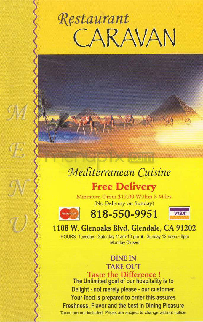Caravan - Glendale, CA menu_pic