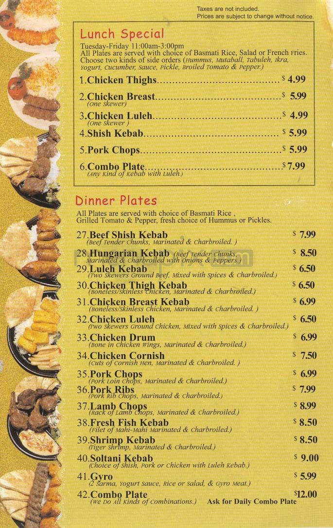 Caravan - Glendale, CA menu_pic