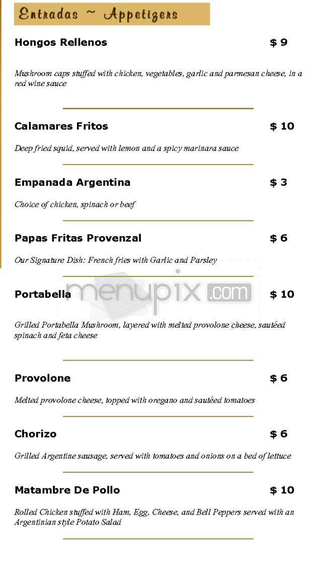 Carlitos Gardel - West Hollywood, CA menu_pic