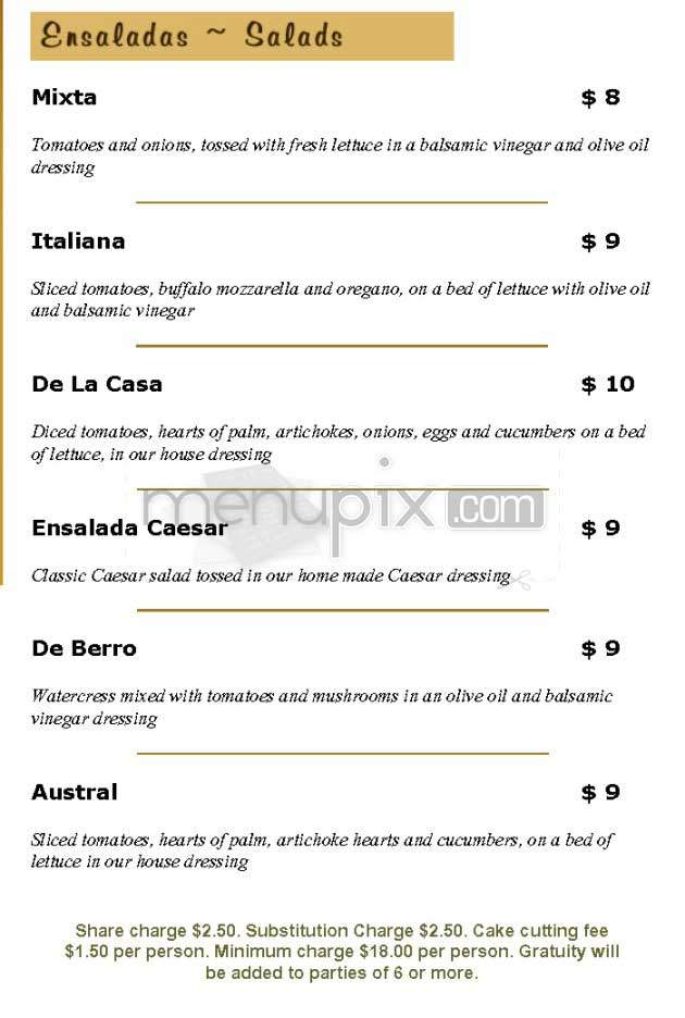 Carlitos Gardel - West Hollywood, CA menu_pic