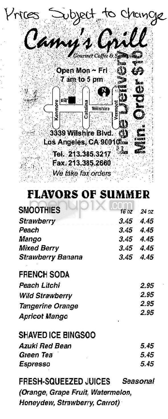 Camy's - Los Angeles, CA menu_pic