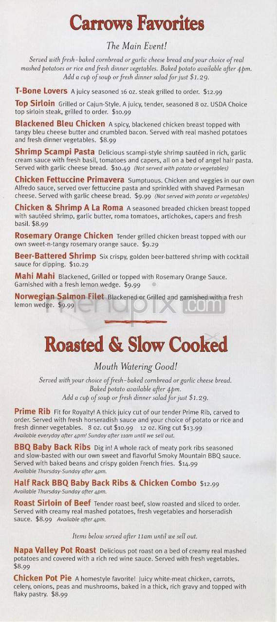 Carrows - Tarzana, CA menu_pic