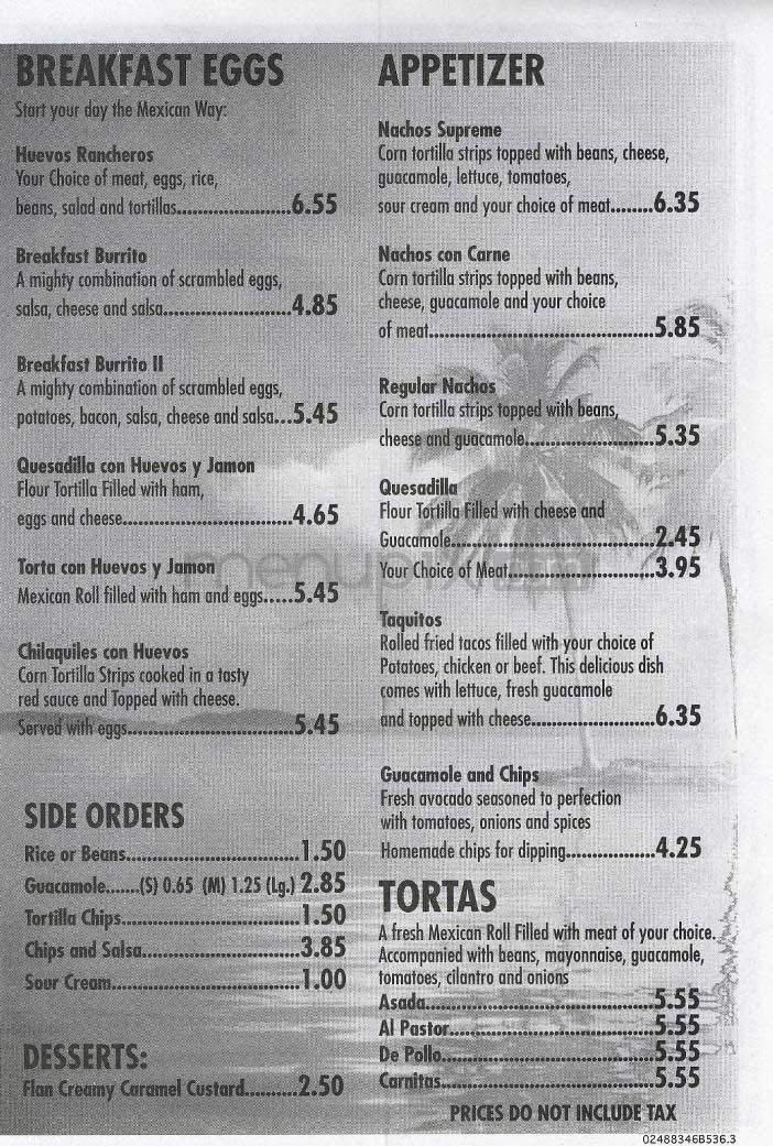 Casa Blanca Cafe - Los Angeles, CA menu_pic