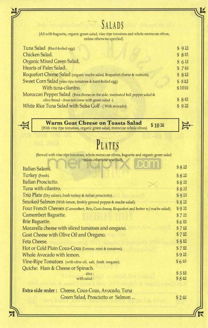 Casbah Cafe - Los Angeles, CA menu_pic