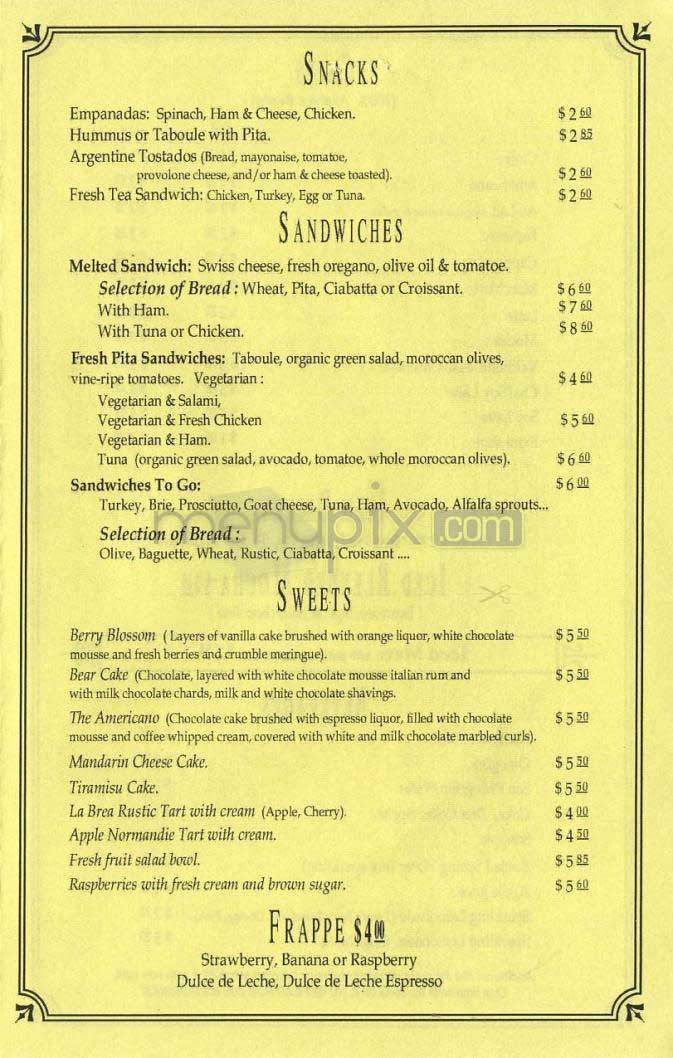 Casbah Cafe - Los Angeles, CA menu_pic