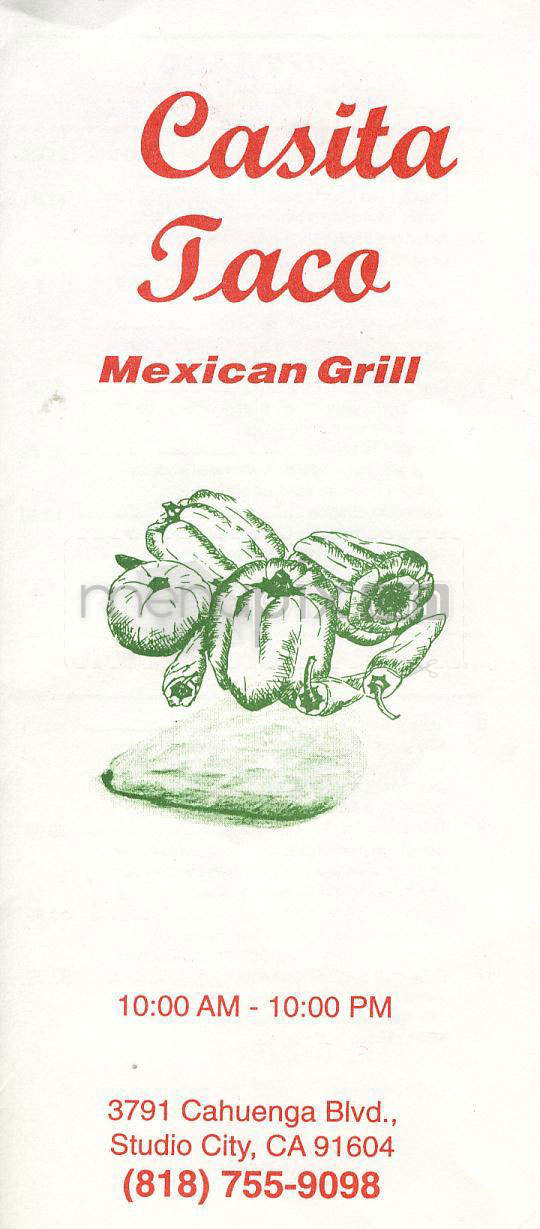 Casita Taco - Studio City, CA menu_pic