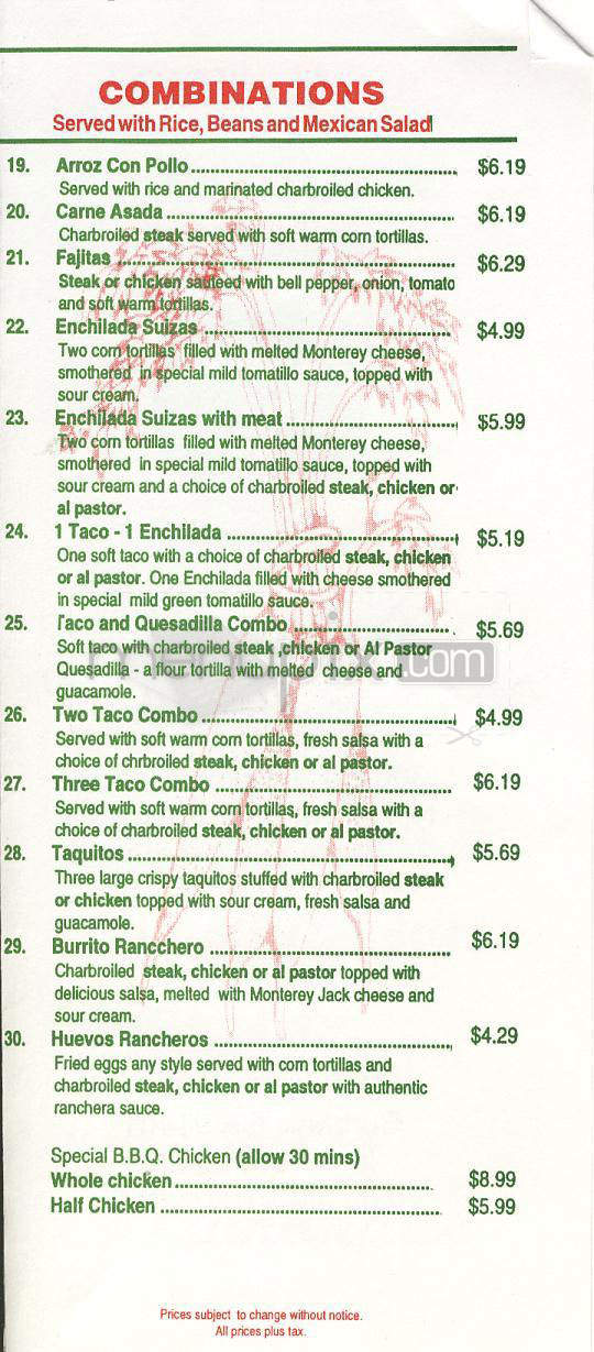 Casita Taco - Studio City, CA menu_pic