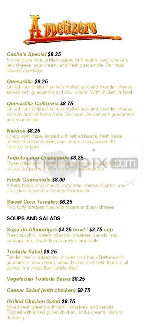 Casita Del Campo - Los Angeles, CA menu_pic