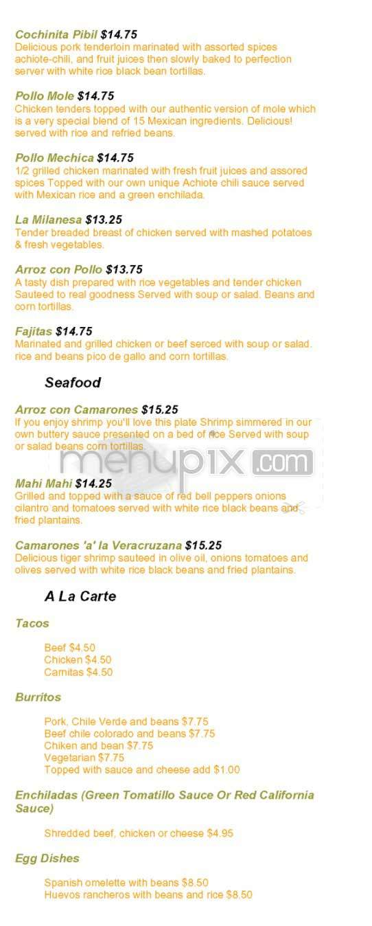 Casita Del Campo - Los Angeles, CA menu_pic