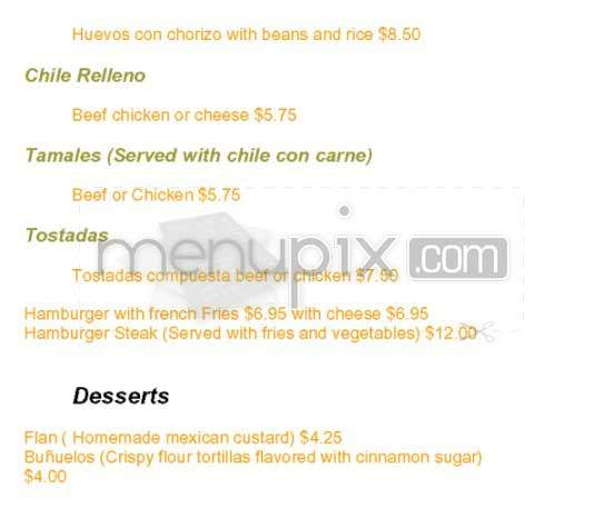 Casita Del Campo - Los Angeles, CA menu_pic