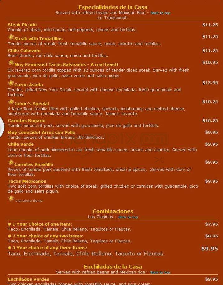 Castaneda Grill - Pasadena, CA menu_pic