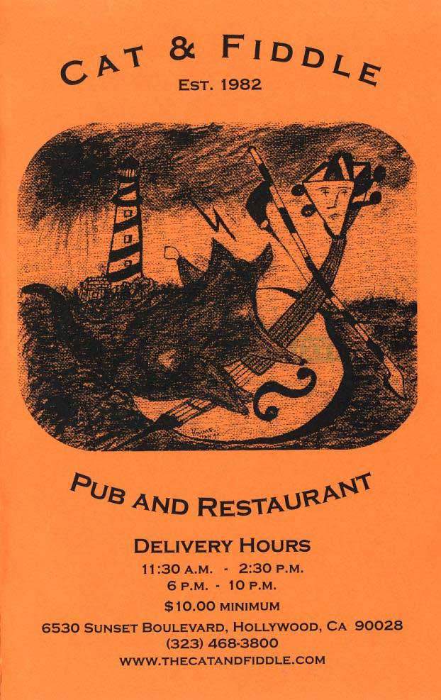 Cat & Fiddle - Los Angeles, CA menu_pic