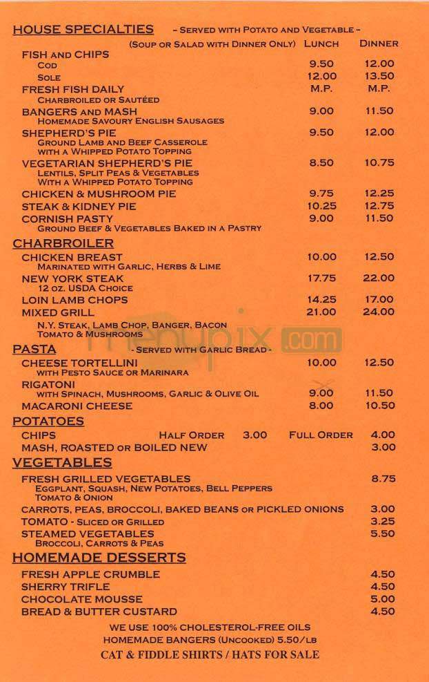 Cat & Fiddle - Los Angeles, CA menu_pic