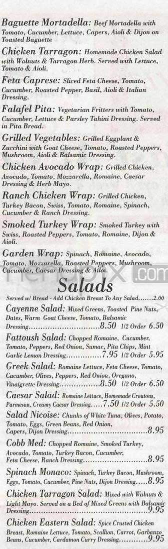 Cayenne - Los Angeles, CA menu_pic
