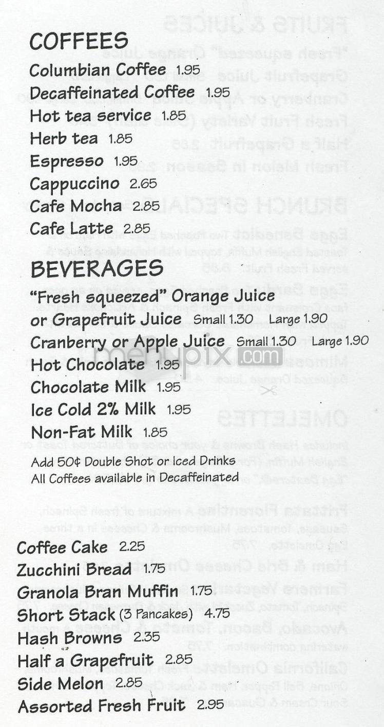Central Park Cafe - Pasadena, CA menu_pic