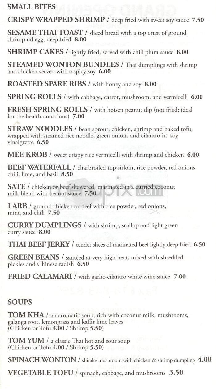 Chadaka Thai - Burbank, CA menu_pic