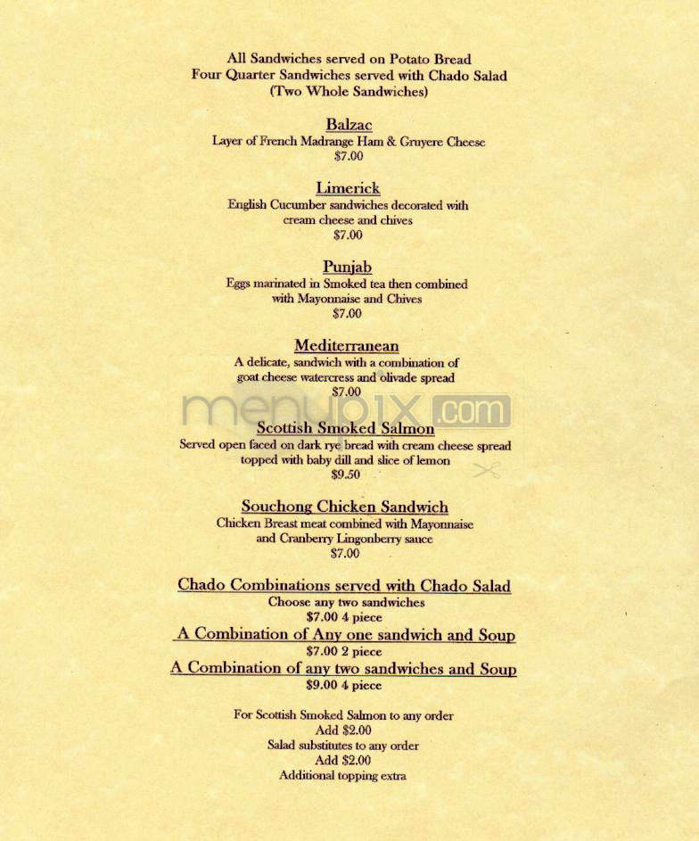 Chado Tea Room - Pasadena, CA menu_pic